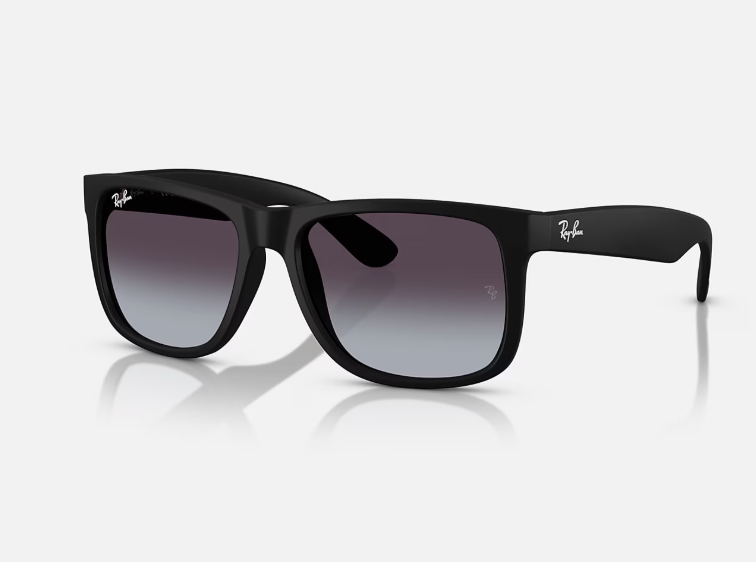 RAYBAN JUSTIN RUBBER BLACK AND GRAY SUNGLASSES