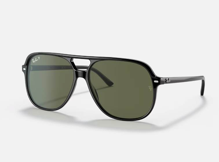 RAYBAN BILL MATTE BLACK WITH GREY POLARIZED SUNGLASSES