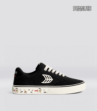 Load image into Gallery viewer, PEANUTS NAIOCA PRO Snoopy Skate Black Suede and Canvas Ivory Logo Sneaker Women
