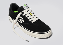 Load image into Gallery viewer, PEANUTS NAIOCA PRO Snoopy Skate Black Suede and Canvas Ivory Logo Sneaker Women
