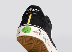 PEANUTS NAIOCA PRO Snoopy Skate Black Suede and Canvas Ivory Logo Sneaker Women