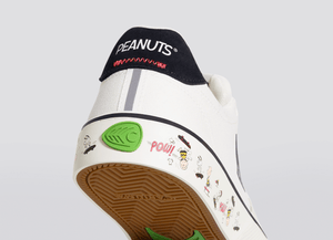 PEANUTS NAIOCA PRO Snoopy Skate Vintage White Suede Off-White Canvas Black Logo Sneaker Women