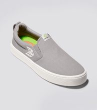 Load image into Gallery viewer, SLIP ON Light Grey Canvas Off-White Logo Sneaker Women
