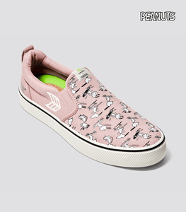 PEANUTS SLIP ON PRO Snoopy Skate Rose Suede and Canvas Off-White Logo Women Sneaker