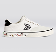 PEANUTS NAIOCA PRO Snoopy Skate Vintage White Suede Off-White Canvas Black Logo Sneaker Women