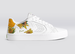 VGM SALVAS White Leather Sunflowers Sneaker Women