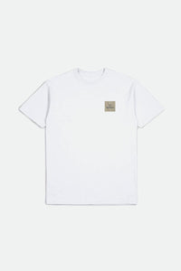 Alpha Square S/S Standard Tee - White/Washed Navy/Sepia