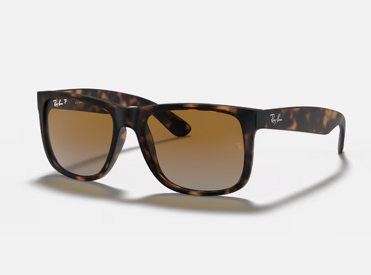 RAYBAN JUSTIN TORTOISE WITH BROWN GRADIENT POLARIZED SUNGLASSES