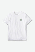 Load image into Gallery viewer, Crest II S/S Standard Tee - White/Pine Needle/Golden Brown
