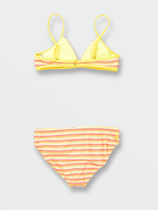 Girls Stripe Or Wrong Bikini Set - Honey Gold
