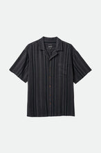 Load image into Gallery viewer, Bunker Seersucker S/S Camp Collar Woven Shirt - Black/Charcoal
