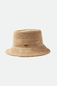 Ellee Straw Packable Bucket Hat - Tan