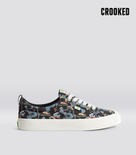 Load image into Gallery viewer, Crooked OCA Low Black Graphic Print Canvas Sneaker Women
