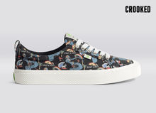 Load image into Gallery viewer, Crooked OCA Low Black Graphic Print Canvas Sneaker Men
