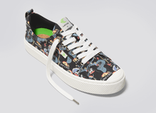 Load image into Gallery viewer, Crooked OCA Low Black Graphic Print Canvas Sneaker Women
