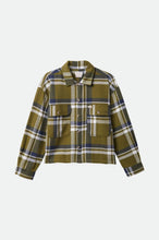Load image into Gallery viewer, Bowery Women&#39;s Flannel - Sea Kelp/Washed Navy
