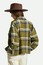 Load image into Gallery viewer, Bowery Women&#39;s Flannel - Sea Kelp/Washed Navy

