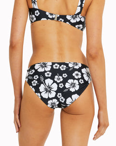 Womens - Swim Bottom - Regular Brief Bikini - Bayside - Hibiscus Black