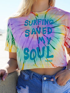 Surfing Saved My Soul Crop Tee