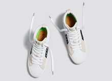 Load image into Gallery viewer, CATIBA PRO High Skate White Premium Leather Vintage White Suede Sneaker Women
