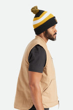 Load image into Gallery viewer, Kit Pom Beanie - Black/Off White/Bright Gold
