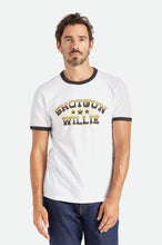 Load image into Gallery viewer, Willie Nelson Shotgun S/S Ringer Tee - White
