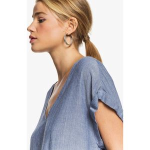 Born To Try Short Sleeve Tie‑Front Crepe Top