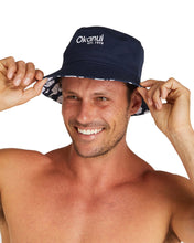 Load image into Gallery viewer, Adult - Reversible Bucket Hat - Classic Hibiscus - Navy
