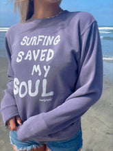 Load image into Gallery viewer, Surfing Saved My Soul Crewneck Sweatshirt
