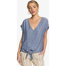 Load image into Gallery viewer, Born To Try Short Sleeve Tie‑Front Crepe Top
